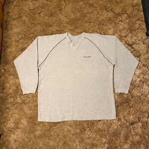 Y2K Old Navy Small Logo Sweater Grey XLarge